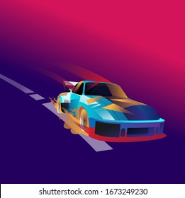 Race car track abstract vector illustration