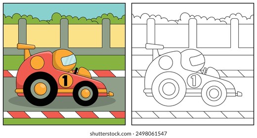 race car, transportation, vehicles, outlines, coloring books for children