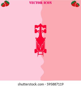 Race car vector  icon. Strawberry Background.