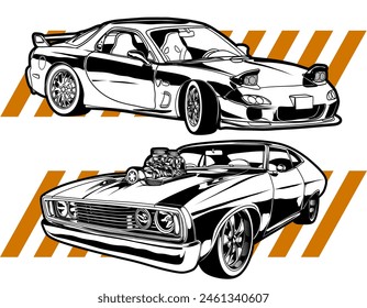 Race Car vector illustration. Drift car vector design