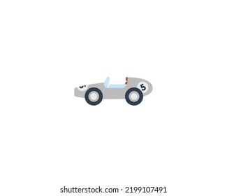 Race car vector isolated emoji icon. Racing car emoticon