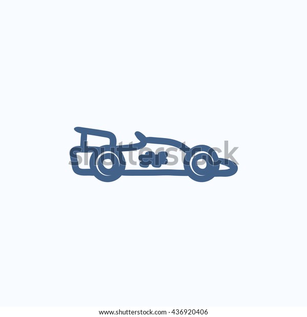 Race car vector sketch icon isolated on background.
Hand drawn Race car icon. Race car sketch icon for infographic,
website or app.