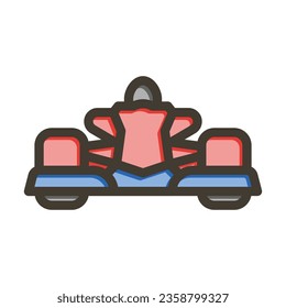 Race Car Vector Thick Line Filled Colors Icon For Personal And Commercial Use.
