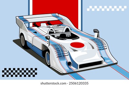 Vector de diseño de ilustración vintage de coche de carrera