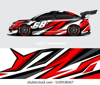 Race car wrap decal designs. Abstract background for racing livery or daily use car vinyl sticker. full vector.