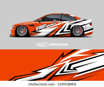 Race car wrap decal designs. Abstract background for racing livery or daily use car vinyl sticker. full vector.