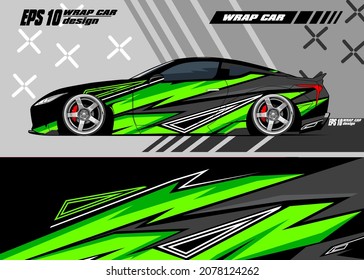 Race Car Wrap Decal Designs Abstract Stock Vector Green