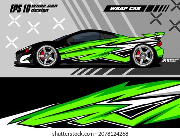 Race Car Wrap Decal Designs Abstract Stock Vector Green