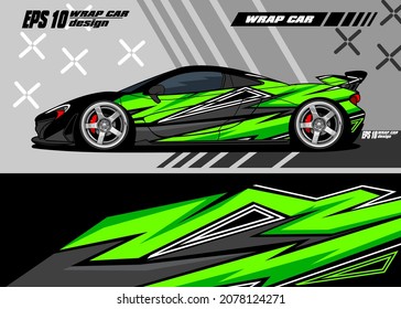 Race Car Wral Decal Designs Abstract Stock Vector Green