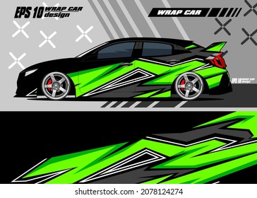 Race Car Wrap Decal Designs Abstract Stock Vector Green