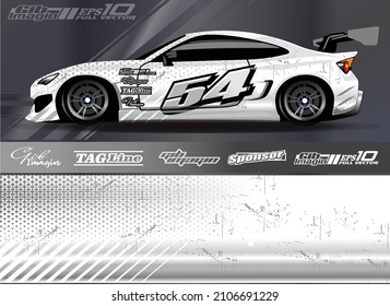 Race car wrap decal designs. Abstract racing and sport background for car livery or daily use car vinyl sticker. Full vector eps 10.