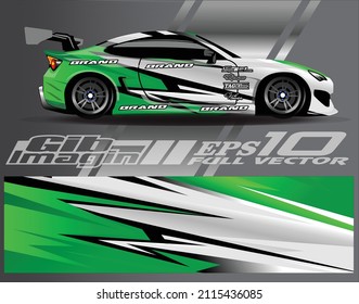 Race car wrap decal designs. Abstract racing and sport background for car livery or daily use car vinyl sticker. Full vector eps 10.