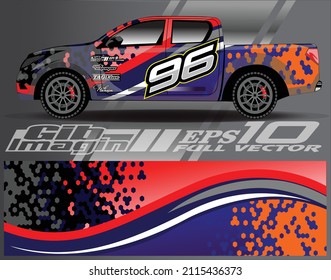 Race car wrap decal designs. Abstract racing and sport background for car livery or daily use car vinyl sticker. Full vector eps 10.