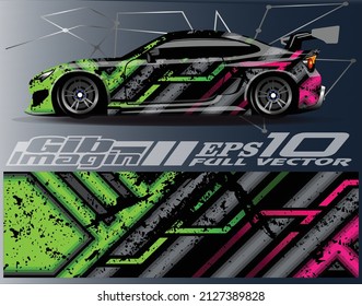 Race car wrap decal designs. Abstract racing and sport background for car livery or daily use car vinyl sticker
