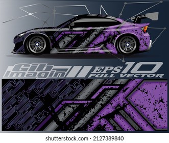 Race car wrap decal designs. Abstract racing and sport background for car livery or daily use car vinyl sticker