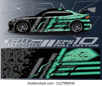 Diseños de calcomanías de ajuste de coches de carrera. Carreras abstractas y antecedentes deportivos para el transporte de automóviles o para el uso diario de pegatinas de vinilo de coches