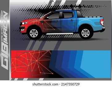 Race car wrap decal designs. Abstract racing and sport background for car livery or daily use car vinyl sticker