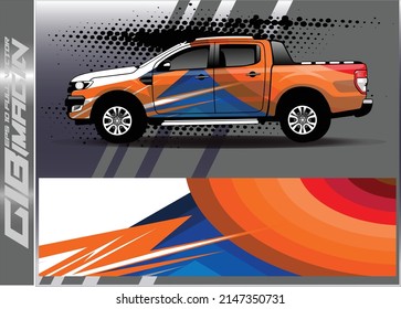 Race car wrap decal designs. Abstract racing and sport background for car livery or daily use car vinyl sticker
