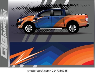 Race car wrap decal designs. Abstract racing and sport background for car livery or daily use car vinyl sticker