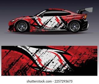Race car wrap decal designs. Abstract racing and sport background for car livery or daily use car vinyl sticker