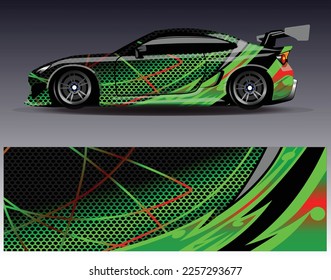 Race car wrap decal designs. Abstract racing and sport background for car livery or daily use car vinyl sticker