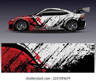 Race car wrap decal designs. Abstract racing and sport background for car livery or daily use car vinyl sticker