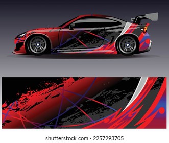 Race car wrap decal designs. Abstract racing and sport background for car livery or daily use car vinyl sticker