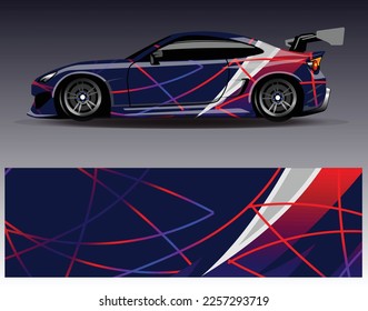 Race car wrap decal designs. Abstract racing and sport background for car livery or daily use car vinyl sticker