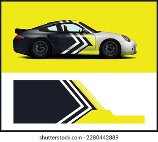 Race car wrap decal designs. Abstract racing and sports background for car livery
