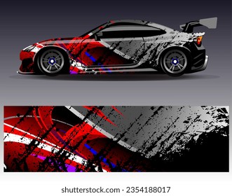 Race car wrap decal designs. Abstract racing and sport background for car livery or daily use car vinyl sticker