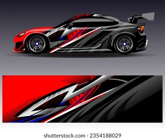 Race car wrap decal designs. Abstract racing and sport background for car livery or daily use car vinyl sticker