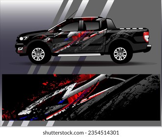 Race car wrap decal designs. Abstract racing and sport background for car livery or daily use car vinyl sticker