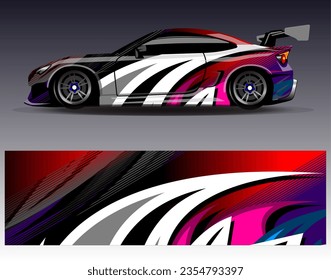 Race car wrap decal designs. Abstract racing and sport background for car livery or daily use car vinyl sticker