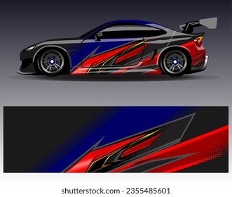 Race car wrap decal designs. Abstract racing and sport background for car livery or daily use car vinyl sticker