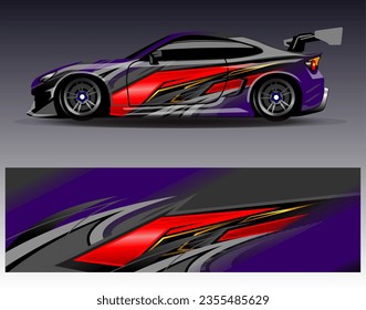 Race car wrap decal designs. Abstract racing and sport background for car livery or daily use car vinyl sticker