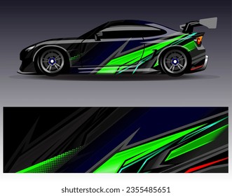 Race car wrap decal designs. Abstract racing and sport background for car livery or daily use car vinyl sticker