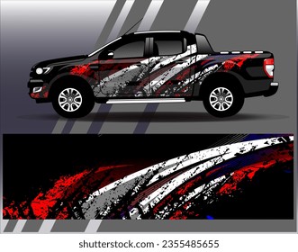 Race car wrap decal designs. Abstract racing and sport background for car livery or daily use car vinyl sticker