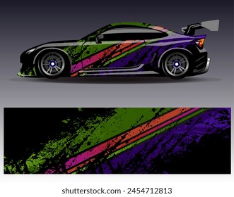 Race car wrap decal designs. Abstract racing and sport background for car livery or daily use car vinyl sticker