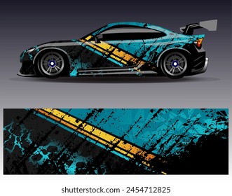 Diseños de calcomanías de envoltura de coches de carreras. Fondo Abstractas de las carreras y del deporte para la librea del coche o etiqueta engomada del vinilo del coche del uso diario