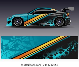 Race car wrap decal designs. Abstract racing and sport background for car livery or daily use car vinyl sticker