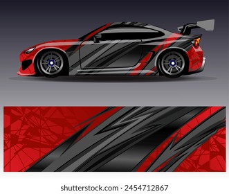 Race car wrap decal designs. Abstract racing and sport background for car livery or daily use car vinyl sticker