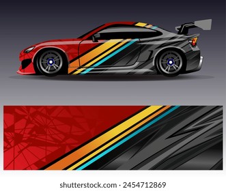 Race Car Wrap Aufkleber Designs. Abstrakter Renn- und Sporthintergrund für Autolackierung oder täglichen Gebrauch Auto Vinyl Aufkleber