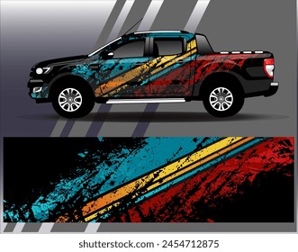 Race car wrap decal designs. Abstract racing and sport background for car livery or daily use car vinyl sticker