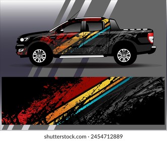 Race Car Wrap Aufkleber Designs. Abstrakter Renn- und Sporthintergrund für Autolackierung oder täglichen Gebrauch Auto Vinyl Aufkleber