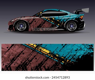 Race car wrap decal designs. Abstract racing and sport background for car livery or daily use car vinyl sticker