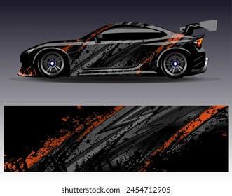 Race car wrap decal designs. Abstract racing and sport background for car livery or daily use car vinyl sticker