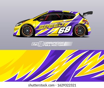 Race car wrap decal graphic design. Abstract stripe racing background designs for wrap cargo van, race car, pickup truck, adventure vehicle. Eps 10