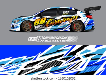 Race car wrap decal illustration. Abstract stripe racing background for wrapping all vehicle. Full vector eps 10