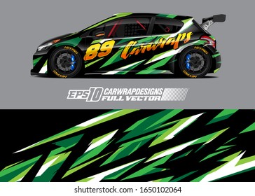 Race car wrap decal illustration. Abstract stripe racing background for wrapping all vehicle. Full vector eps 10