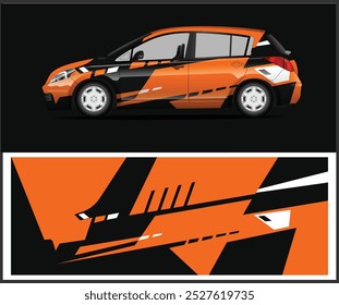 Race Car Wrap Design Gráfico com design de envoltório de carro vetor